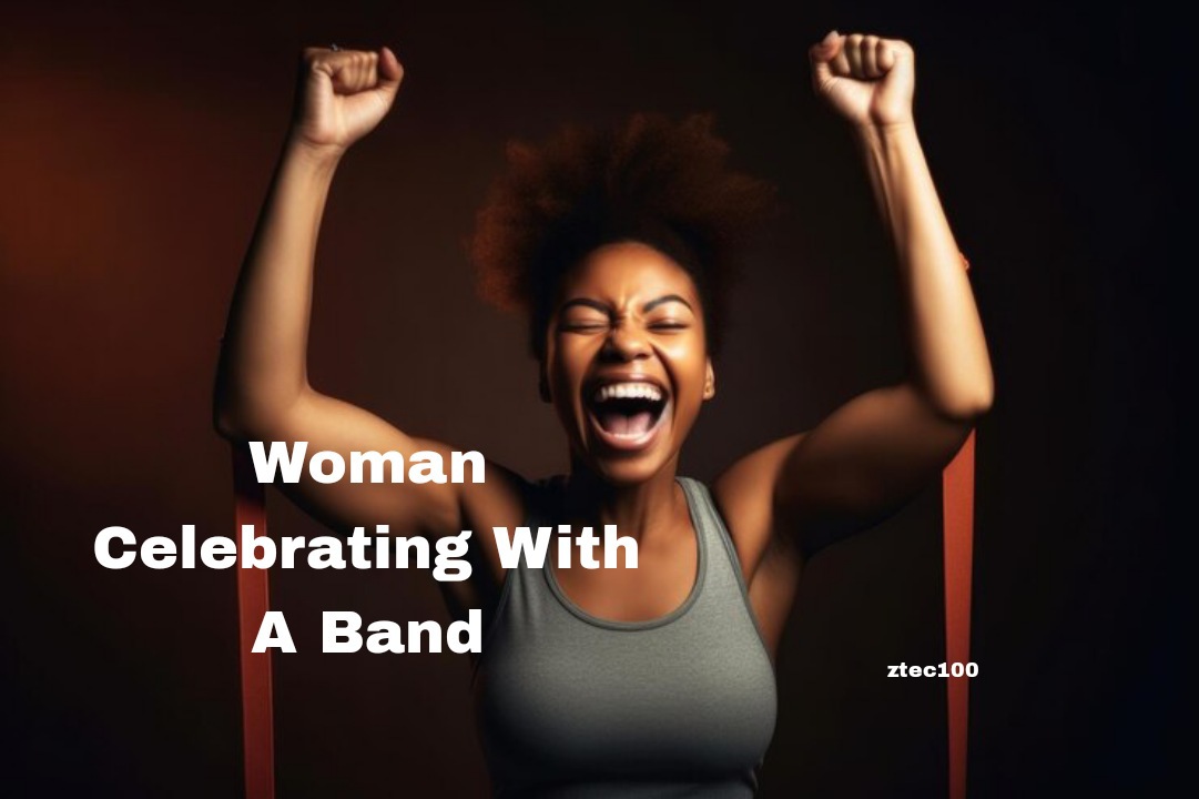 Woman Celebrating with a Band