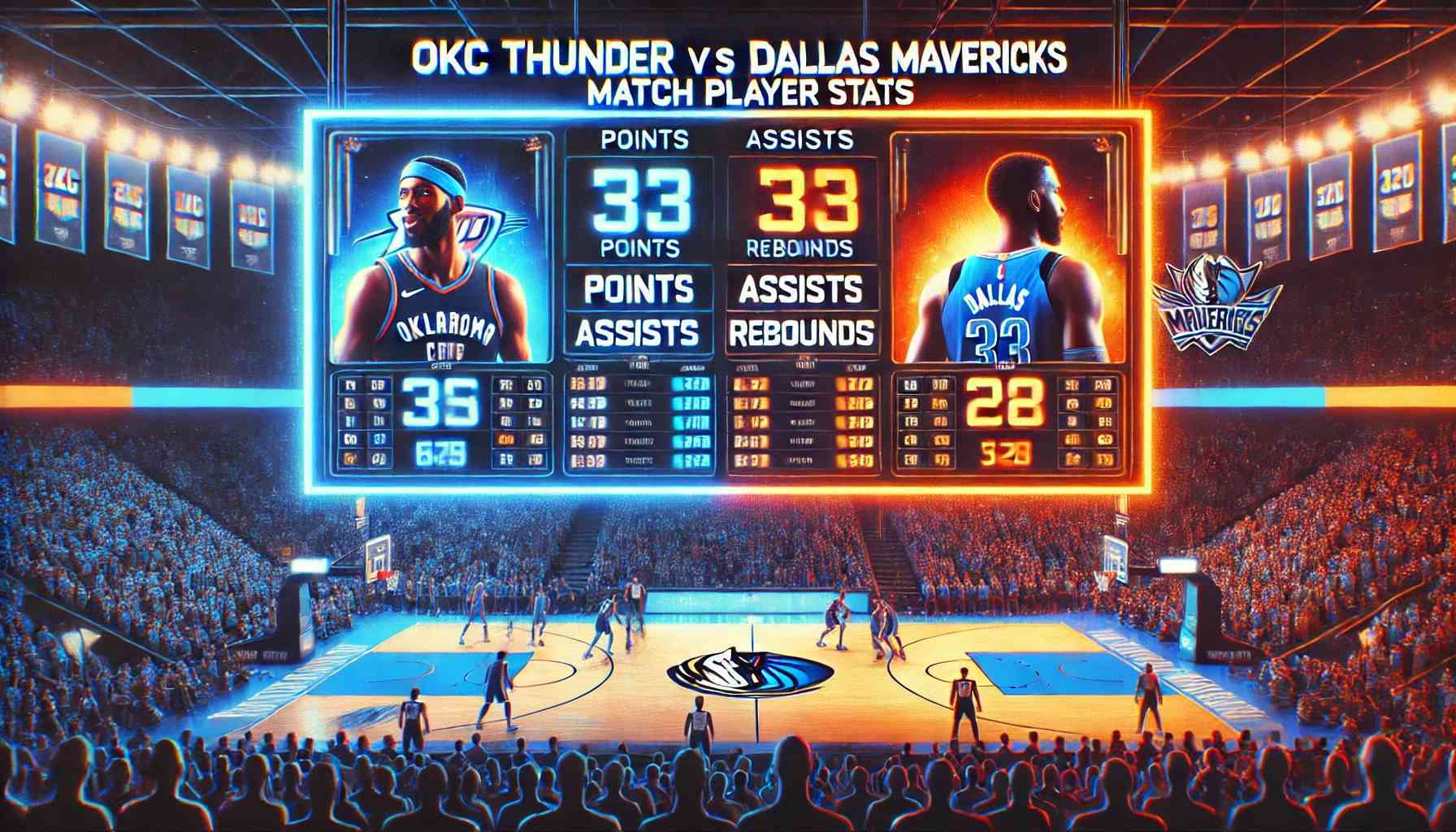 Okc Thunder Vs Dallas Mavericks Match Player Stats